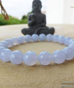 Bracelet Calcedoine Bleue 8mm