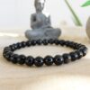 Bracelet obsidienne 6mm