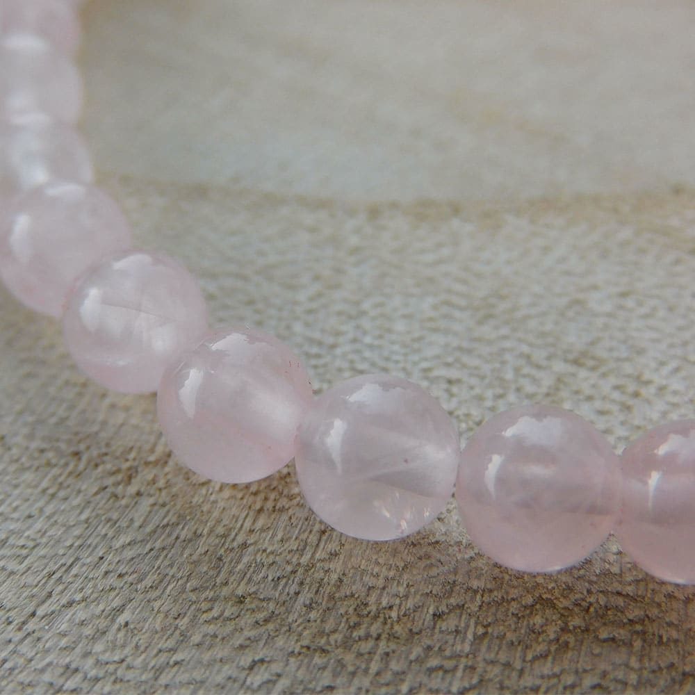 rose quartz silver bracelet