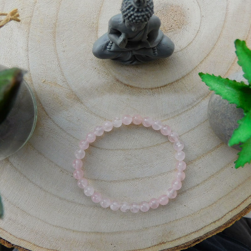 Bracelet quartz rose 6mm