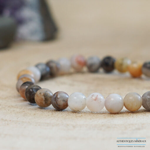Bracelet 6mm agate bambou -