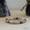 Bracelet 8mm agate feuille de bambou -