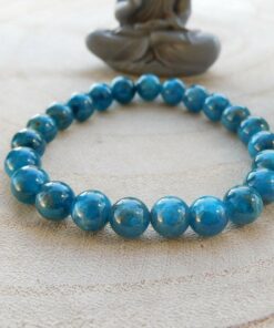 Véritable Bracelet perles naturelles Apatite bleu 8mm lithothérapie bijoux