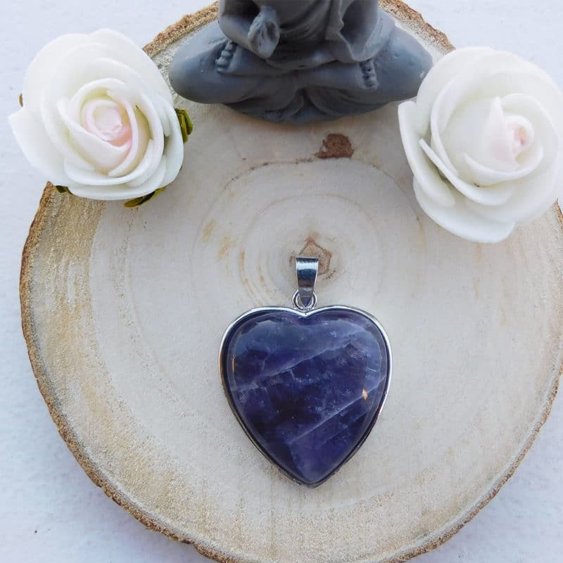 Pendentif coeur amethyste haut