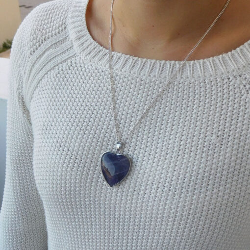 Pendentif coeur amethyste porte