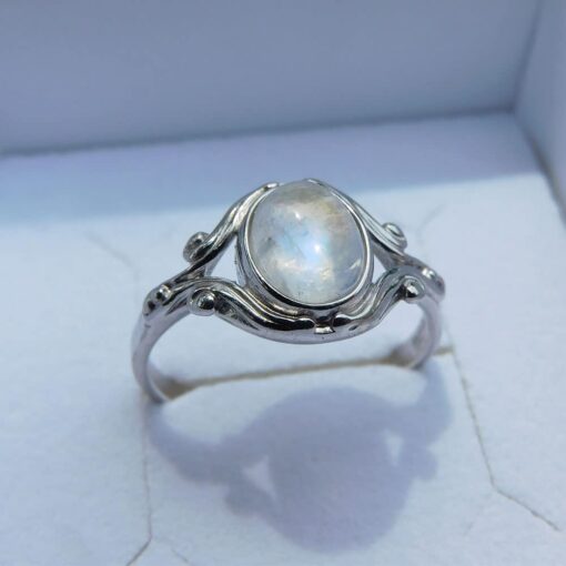 Bague argent 925 Pierre de lune Dana