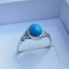 Bague argent 925 turquoise Alice face