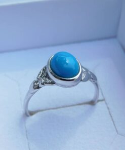 Bague argent 925 turquoise Alice face