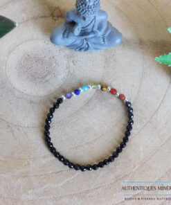 Bracelet 7 chakras perles facetées 2