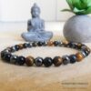 Bracelet triple protection obsidienne oeil de tigre hématite 6mm -