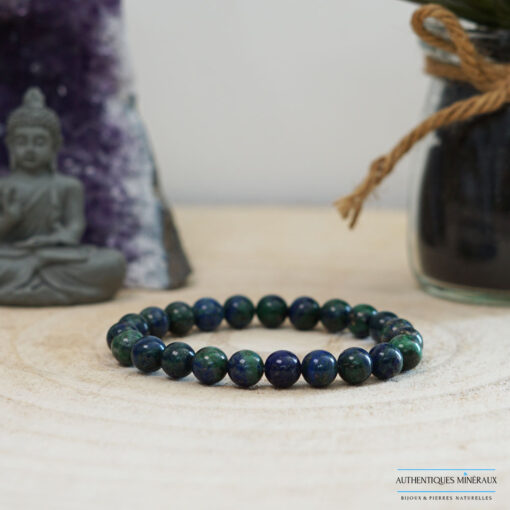 Bracelet azurite malachite 8mm -