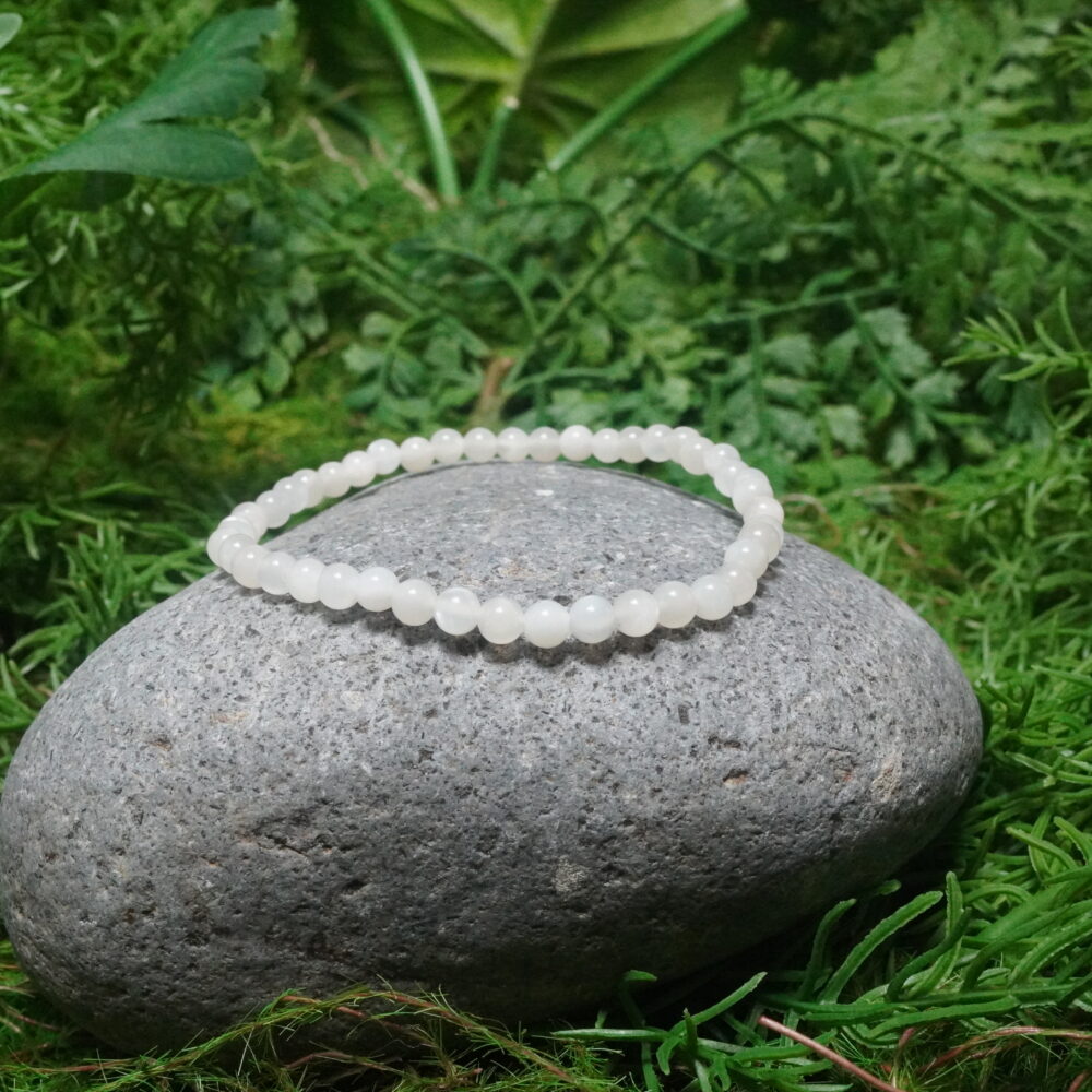 Bracelet pierre de lune grise 6mm