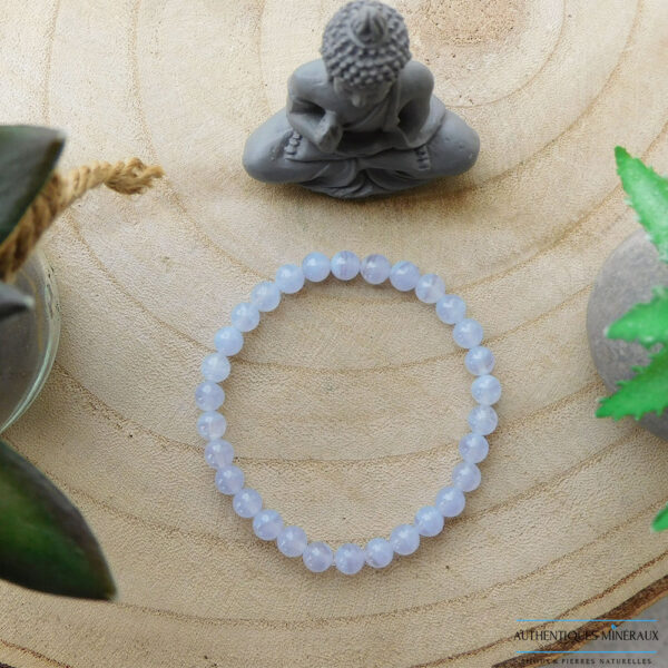 Bracelet Calcédoine bleue