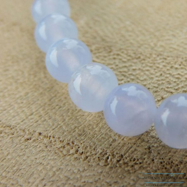 Bracelet Calcédoine bleue