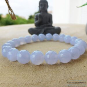 Bracelet Calcédoine bleue