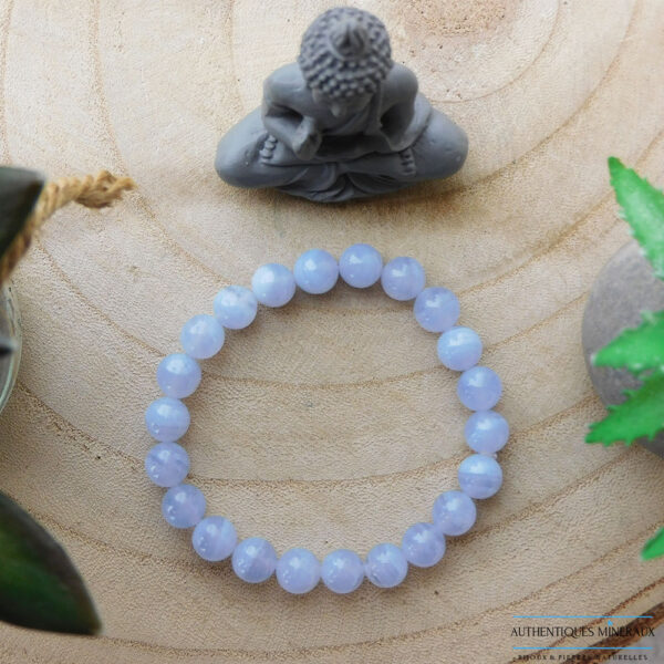 Bracelet Calcédoine bleue