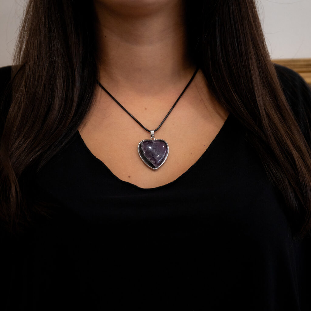 Pendentif Cœur Améthyste - Authentiques Minéraux