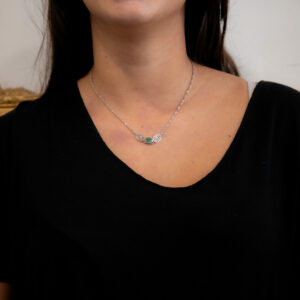 Collier argent Émeraude