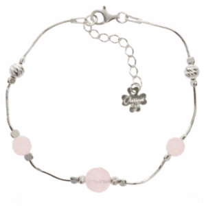 Bracelet argent Quartz rose